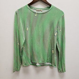 Paloma Wool Womens Artsy Cropped T Shirt Size XL Long Sleeve Trippy Psychadelic